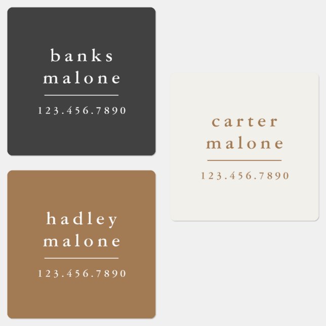 Einfache Boho Rainbow Kids Wasserdichte Namensschi Etiketten (Gruppe)