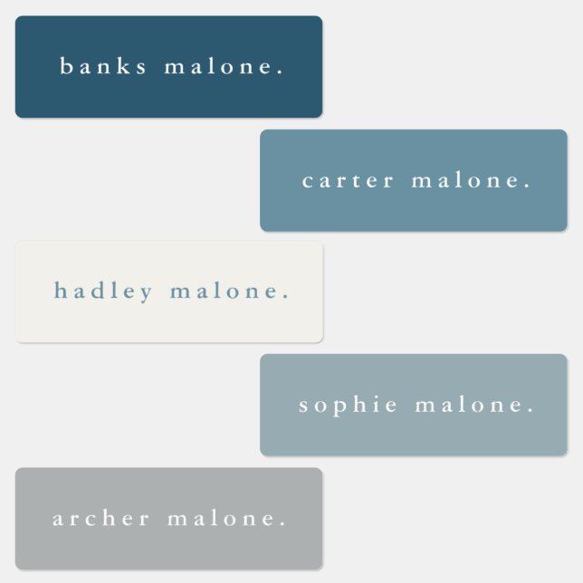 Einfache Boho Rainbow Wasserdichte Namensschilder Etiketten (Gruppe)