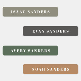 Einfache Boho Rainbow Wasserdichte Namensschilder Etiketten