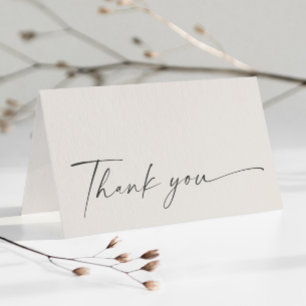 Einfache Boho-Schrift neutrale Bridal Shower Dankeskarte