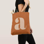Einfache Boho Terracotta Bold Retro Monogram Initi<br><div class="desc">Einfache Boho Terracotta Bold Retro Monogram Initial Tote Bag</div>