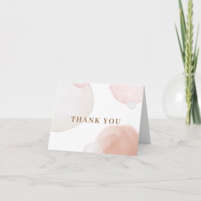 Einfache Boho Wasserfarbe Abstrakt Babydusche Dankeskarte (Vorderseite)