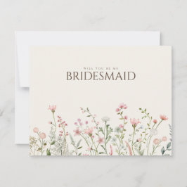 Einfache Boho Wildblume Bridesmaid-Vorschlagskarte Save The Date