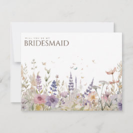 Einfache Boho Wildblume Bridesmaid-Vorschlagskarte Save The Date