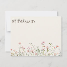 Einfache Boho Wildblume Bridesmaid-Vorschlagskarte Save The Date