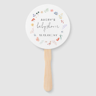 Einfache Boho Wildblume Frame Baby Dusche Fächer