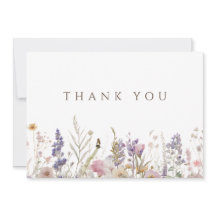 Einfache Boho Wildblume White Dankeschön Karte