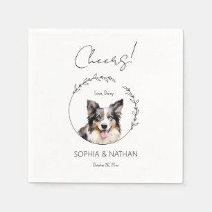 Einfache Border Collie Dog Wedding Cocktail Napkin Serviette
