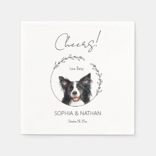 Einfache Border Collie Dog Wedding Cocktail Napkin Serviette