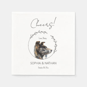 Einfache Border Collie Dog Wedding Cocktail Napkin Serviette