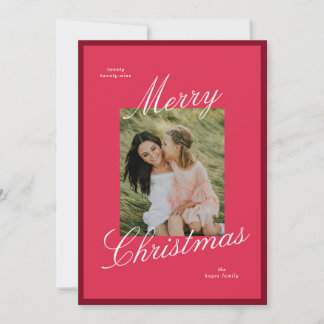 Einfache Border Elegant Script Frohe Weihnachten F