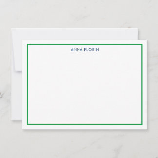 Einfache Border Kelly Green Note Card Mitteilungskarte
