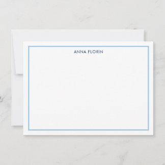 Einfache Border Light Blue Note Card Mitteilungskarte