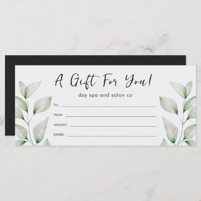 Einfache botanische Aquarellfarben Blätter Schwarz (Vorne/Hinten)