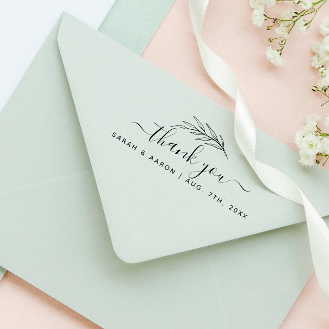 Einfache botanische Blätter Skript Vielen Dank Hoc Gummistempel (Von Creator hochgeladen)