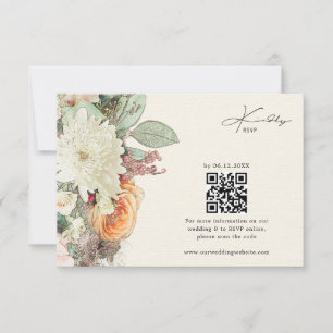 Einfache botanische Blumen Eukalyptus Rosen Hochze RSVP Karte