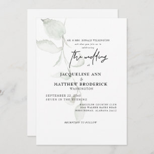 Einfache botanische Brauteltern Einladung zur Hoch