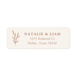 Einfache botanische Burnt Orange Wedding Einladung