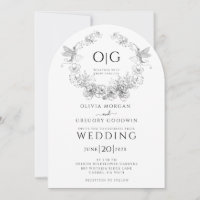 Einfache Botanische Elegant-Blumenkreide-Monogramm