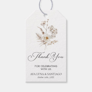Einfache botanische Gastgeschenk Hochzeit Geschenkanhänger