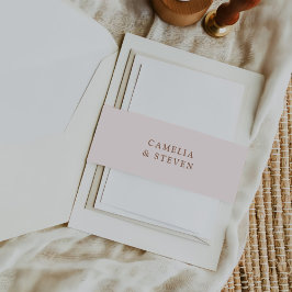 Einfache botanische Hochzeit Einladungsbanderole