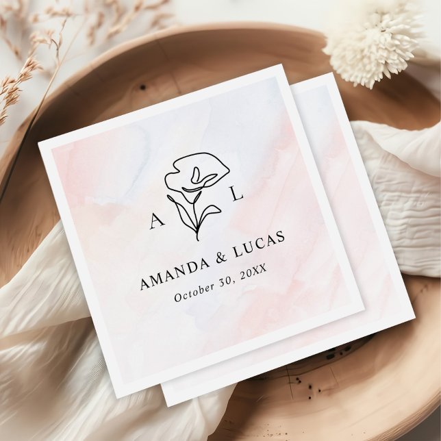 Einfache botanische Hochzeit Serviette (Von Creator hochgeladen)