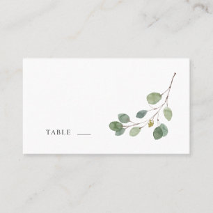 Einfache Botanische Hochzeitskarte für Platzkarten