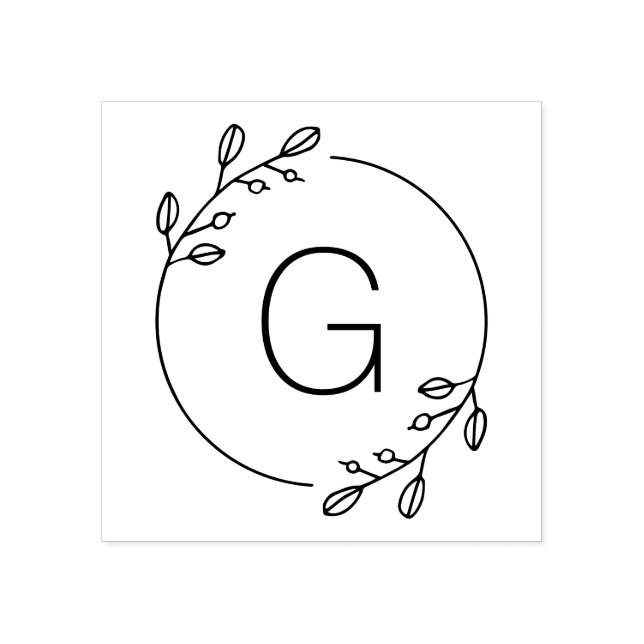 Einfache botanische Krängung Gummistempel (Prägung)