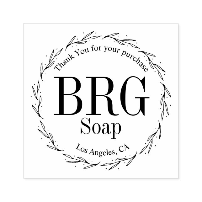 Einfache botanische Monogramm Vielen Dank für den  Gummistempel (Prägung)