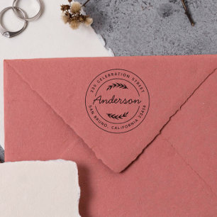 Einfache botanische Rücksendeadresse Permastempel