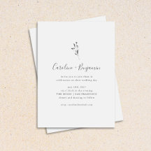 Einfache botanische Schrift Schwarz-weiß Boho Wedd