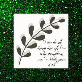 Einfache botanische Schwarz-Weiß-Bibel-Verse | Poster