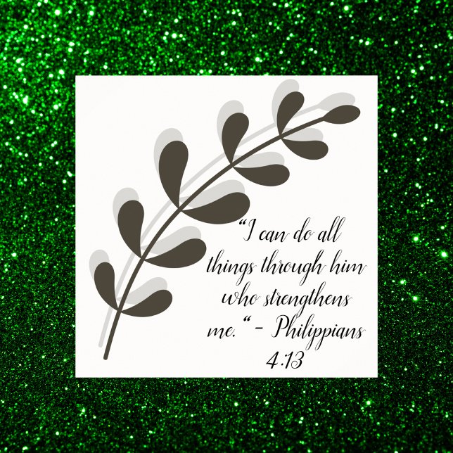 Einfache botanische Schwarz-Weiß-Bibel-Verse | Poster (Von Creator hochgeladen)