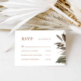Einfache botanische Terracotta Wedding Rsvp Karte