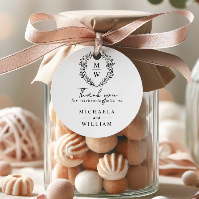 Einfache Botanische Trauung Geschenkanhänger (Von Creator hochgeladen)