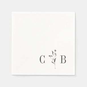 Einfache Botanische Weißmonographie Serviette