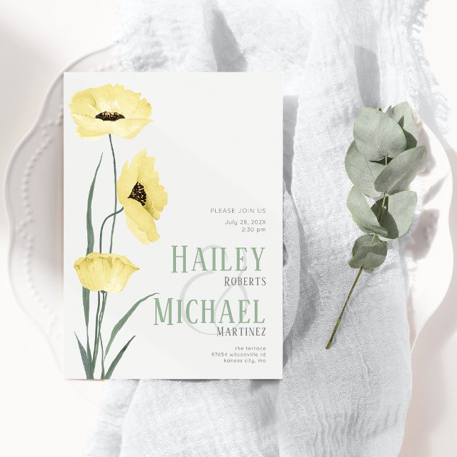 Einfache botanische Wildblumen QR Code Einladung (Von Creator hochgeladen)