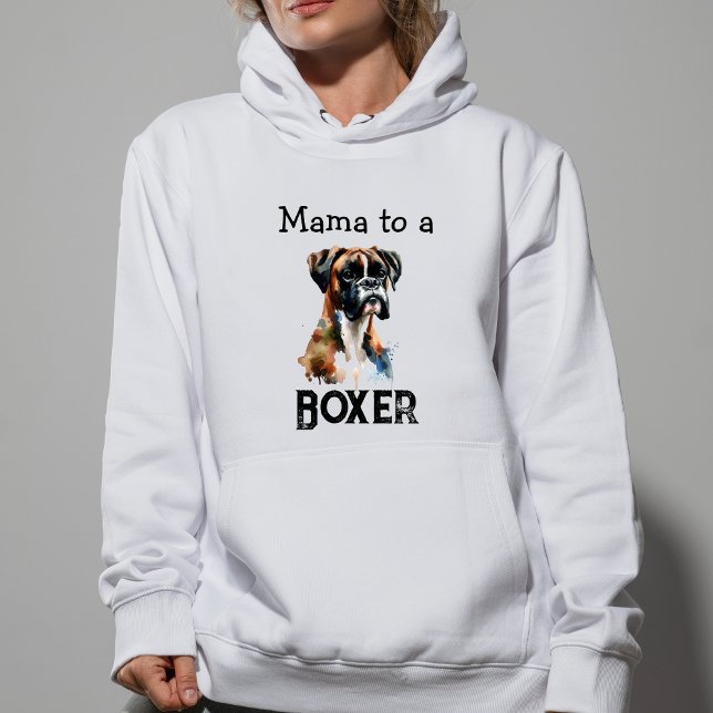 Einfache Boxer-Mama Braun Personalisieren Hoodie (Von Creator hochgeladen)