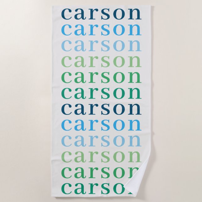 Einfache Boys mit Personalisiertem Wiederholungsna Strandtuch (Vorderseite)