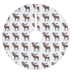 Einfache, braun-Elchmaus-Rock Polyester Weihnachtsbaumdecke
