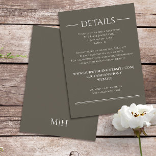 Einfache braune graue Minimalistische Website Deta Begleitkarte