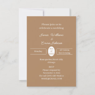 Einfache braune Personalisierte Hochzeit Save The Date