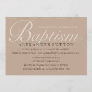 Einfache braune Taufe/Weihnachts-Einladung Einladung