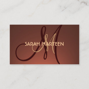 Einfache braune und benutzerdefinierte Monogramm-K Visitenkarte