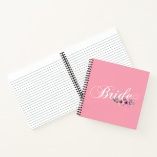 Einfache Braut Florale Kalligrafie   Notizbuch