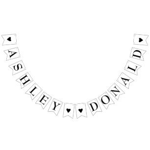 Einfache Braut und Groom Elegante Hochzeit Wimpelkette