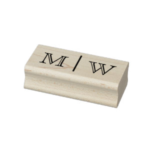 Einfache Brautgroom Hochzeit 2 Erste Monogramm VSO Gummistempel