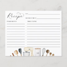 Einfache Brautparty Rezept-Karte