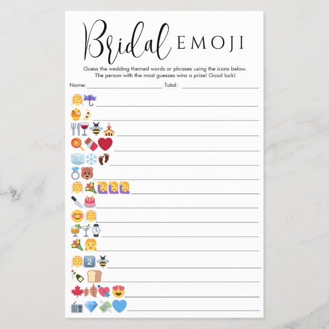 Einfache Bridal Emoji Antworten inklusive Pictiona Flyer (Vorne)