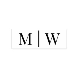 Einfache Bride Groom Wedding 2 Initial Monogram VS Permastempel
